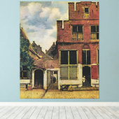 Johannes Vermeer's Street in Delft (circa 1660) Canvas Afdruk (Insitu (Houten vloer))