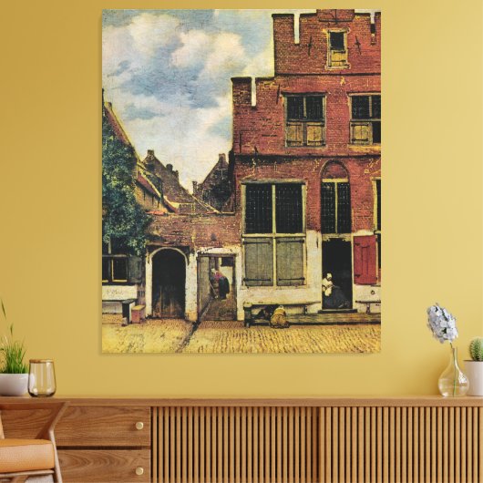 Johannes Vermeer's Street in Delft (circa 1660) Canvas Afdruk (Insitu (Woonkamer))