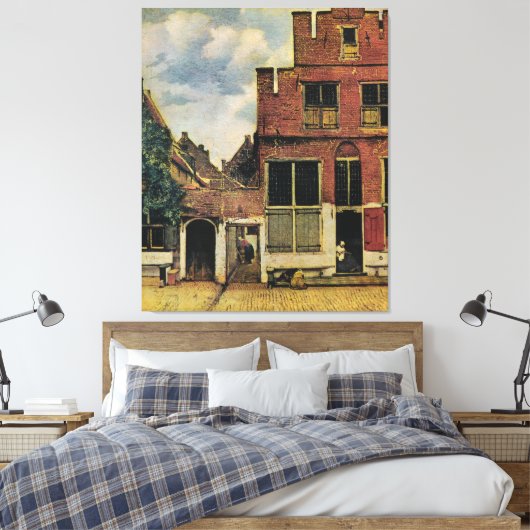 Johannes Vermeer's Street in Delft (circa 1660) Canvas Afdruk (Insitu (Slaapkamer))