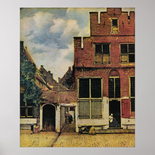 Johannes Vermeer's Street in Delft (circa 1660) Poster (Voorkant)