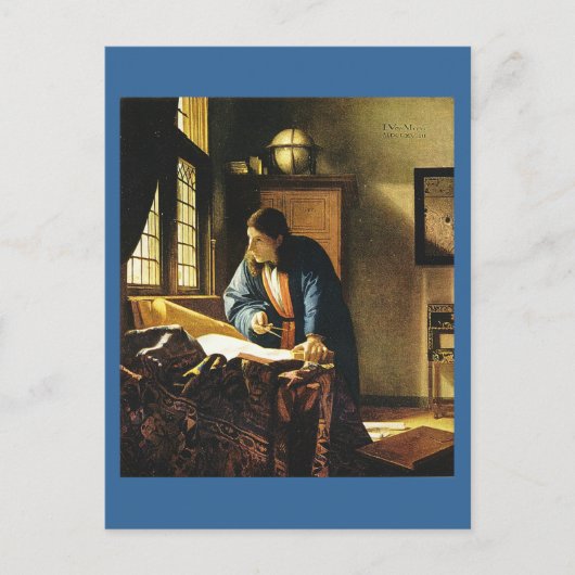 Johannes Vermeer's The Geographer (ongeveer 1669) Briefkaart (Voorkant)