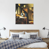Johannes Vermeer's The Geographer (ongeveer 1669) Canvas Afdruk (Insitu (Slaapkamer))