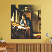 Johannes Vermeer's The Geographer (ongeveer 1669) Canvas Afdruk (Insitu (Woonkamer))