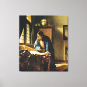 Johannes Vermeer's The Geographer (ongeveer 1669) Canvas Afdruk (Voorkant)
