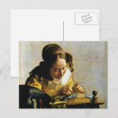 Johannes Vermeer's The Lacemaker (ongeveer 1670) Briefkaart (Voorkant / Achterkant)