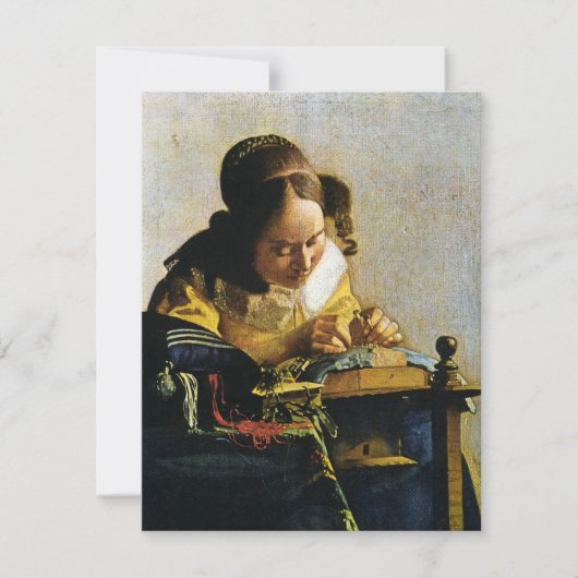 Johannes Vermeer's The Lacemaker (ongeveer 1670) Kaart (Voorkant)