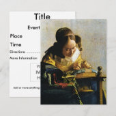 Johannes Vermeer's The Lacemaker (ongeveer 1670) Kaart (Voorkant / Achterkant)