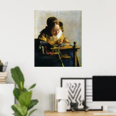 Johannes Vermeer's The Lacemaker (ongeveer 1670) Poster (Thuiskantoor)