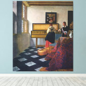 Johannes Vermeer's The Music Lesson (circa 1663) Canvas Afdruk (Insitu (Houten vloer))