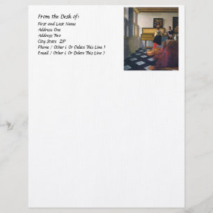 Johannes Vermeer's The Music Lesson (circa 1663) Custom Briefhoofd