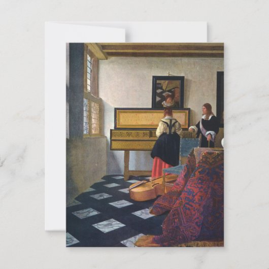 Johannes Vermeer's The Music Lesson (circa 1663) Kaart (Voorkant)