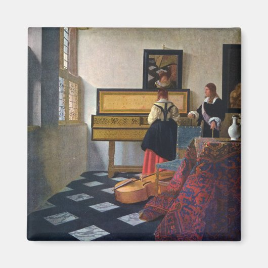 Johannes Vermeer's The Music Lesson (circa 1663) Magneet (Voorkant)