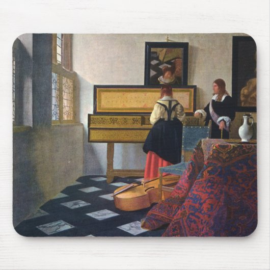 Johannes Vermeer's The Music Lesson (circa 1663) Muismat (Voorkant)