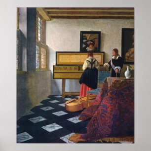 Johannes Vermeer's The Music Lesson (circa 1663) Poster