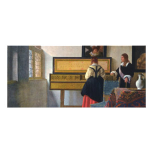 Johannes Vermeer's The Music Lesson (circa 1663) Reclamekaart