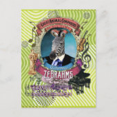 Johannes Zebrahms Zebra Animal Composer Brahms Briefkaart (Voorkant)