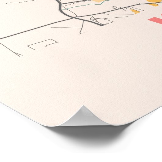 Johannesburg - Kaart van de stad Chalk in Zuid-Afr Poster (Hoek)