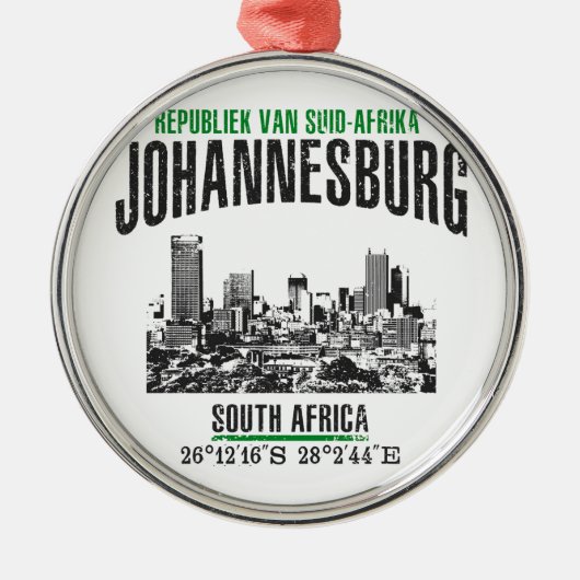 Johannesburg Metalen Ornament (Voorkant)