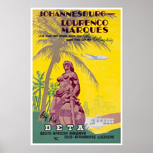 Johannesburg Reisposter Zuid-Afrika Kunst Poster (Voorkant)