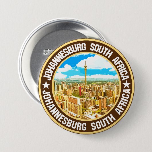Johannesburg Ronde Button 7,6 Cm (Voorkant /achterkant)