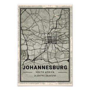 johannesburg south africa map print poster canvas