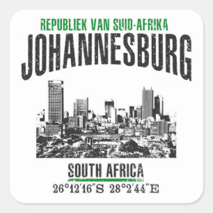 Johannesburg Vierkante Sticker