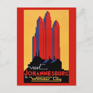 Johannesburg Vintage Travel Poster teruggezet Briefkaart