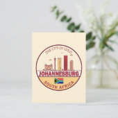 Johannesburg Zuid-Afrika City Skyline Embleem Briefkaart (Staand voorkant)