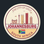 Johannesburg Zuid-Afrika City Skyline Embleem Magneet<br><div class="desc">Johannesburg minimalistisch,  kleurrijk kunstontwerp met monumenten en bezienswaardigheden van de stad in Zuid-Afrika.</div>
