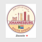 Johannesburg Zuid-Afrika City Skyline Embleem Sticker (Vel)