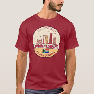 Johannesburg Zuid-Afrika City Skyline Embleem T-shirt
