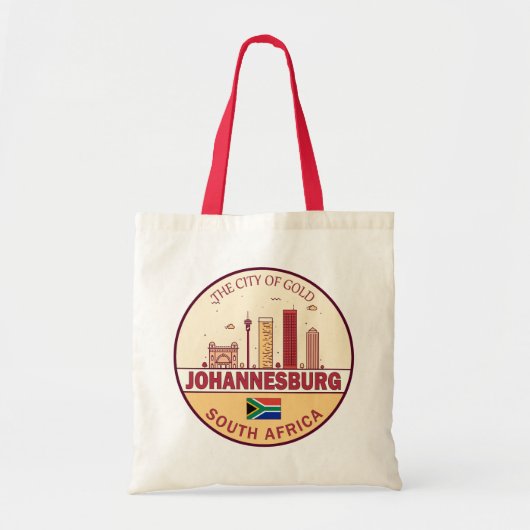 Johannesburg Zuid-Afrika City Skyline Embleem Tote Bag (Voorkant)