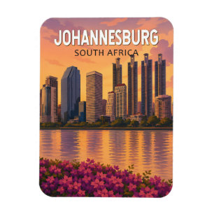 Johannesburg Zuid-Afrika Illustratie Reis Kunst Magneet