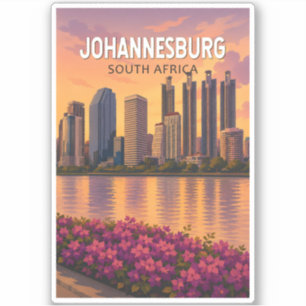 Johannesburg Zuid-Afrika Illustratie Reis Kunst Sticker