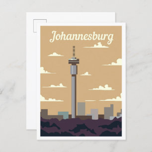 Johannesburg Zuid-Afrika Kunst Reizen Illustratie Briefkaart