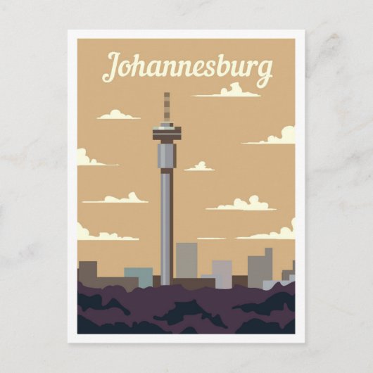 Johannesburg Zuid-Afrika Kunst Reizen Illustratie Briefkaart (Voorkant)
