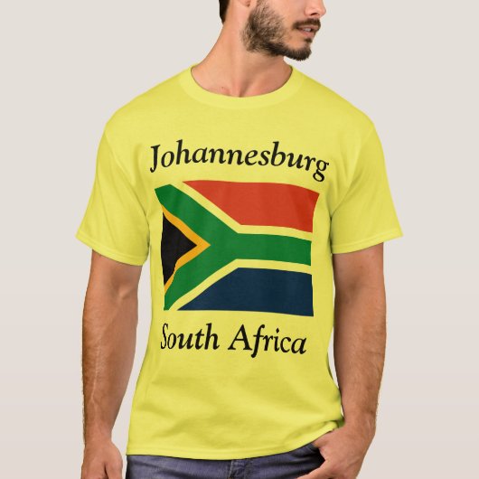 Johannesburg, Zuid-Afrika met Zuid-Afrikaanse vlag T-shirt (Voorkant)