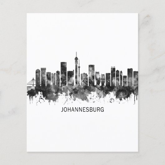 Johannesburg Zuid-Afrika Silhouet ZW Flyer (Voorkant)