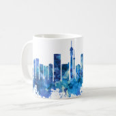 Johannesburg Zuid-Afrika Skyline Blue Koffiemok (Voorkant links)