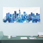 Johannesburg Zuid-Afrika Skyline Blue Spandoek (Beurs)