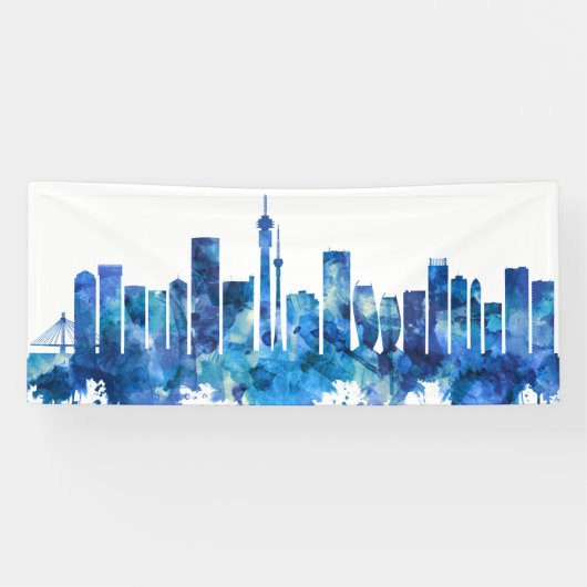 Johannesburg Zuid-Afrika Skyline Blue Spandoek (Horizontaal)