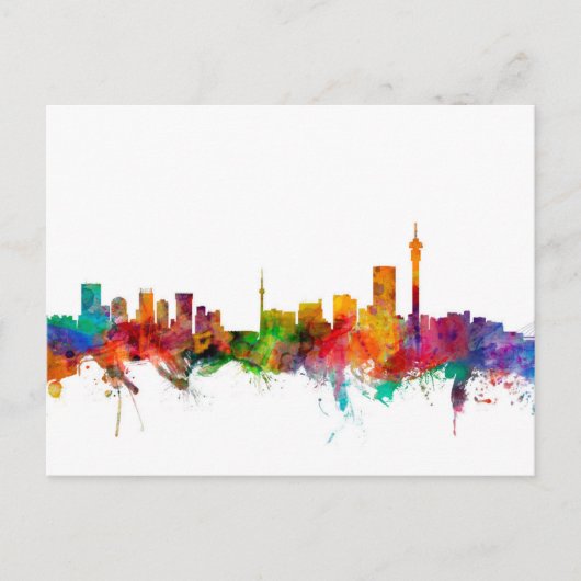 Johannesburg Zuid-Afrika Skyline Briefkaart (Voorkant)