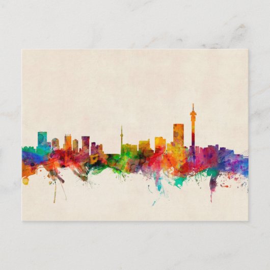 Johannesburg Zuid-Afrika Skyline Briefkaart (Voorkant)