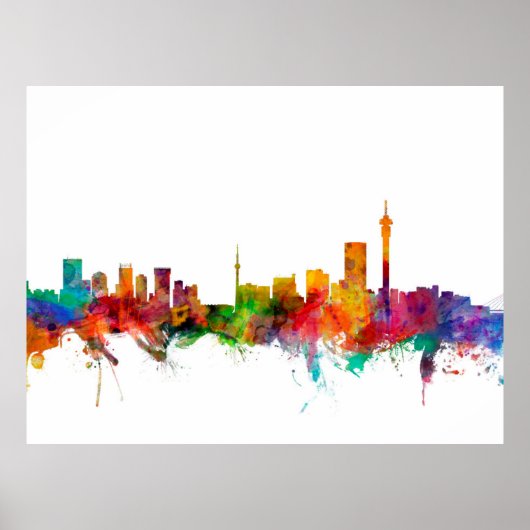 Johannesburg Zuid-Afrika Skyline Poster (Voorkant)