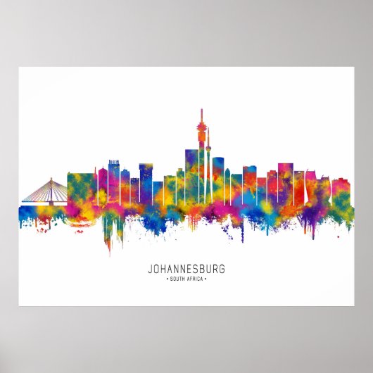 Johannesburg Zuid-Afrika Skyline Poster (Voorkant)