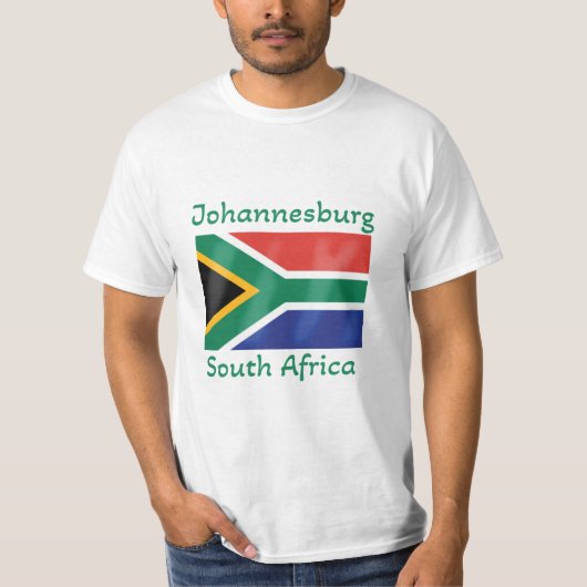 Johannesburg Zuid-Afrika Vlag T-Shirt (Voorkant)