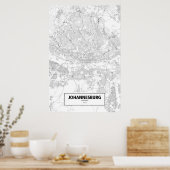 Johannesburg, Zuid-Afrika (zwart op wit) Poster (Keuken)