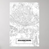 Johannesburg, Zuid-Afrika (zwart op wit) Poster (Voorkant)