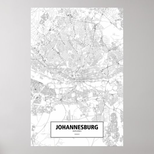Johannesburg, Zuid-Afrika (zwart op wit) Poster (Voorkant)