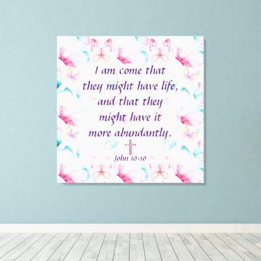 John 10:10 Canvas afdrukken (Insitu (Houten vloer))